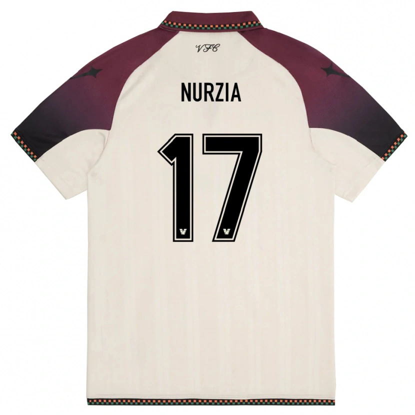 Danxen Børn Martina Nurzia #17 Creme Bourgogne Udebane Spillertrøjer 2025/26 Trøje T-Shirt