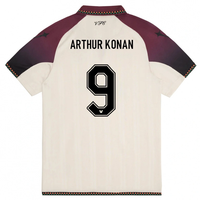 Danxen Børn Demoye Arthur Konan #9 Creme Bourgogne Udebane Spillertrøjer 2025/26 Trøje T-Shirt