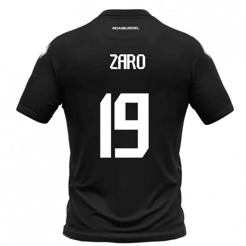 Danxen Børn Giovanni Zaro #19 Sort Hvid Udebane Spillertrøjer 2025/26 Trøje T-Shirt