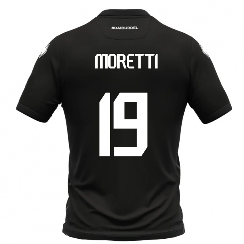 Danxen Børn Noah Moretti #19 Sort Hvid Udebane Spillertrøjer 2025/26 Trøje T-Shirt