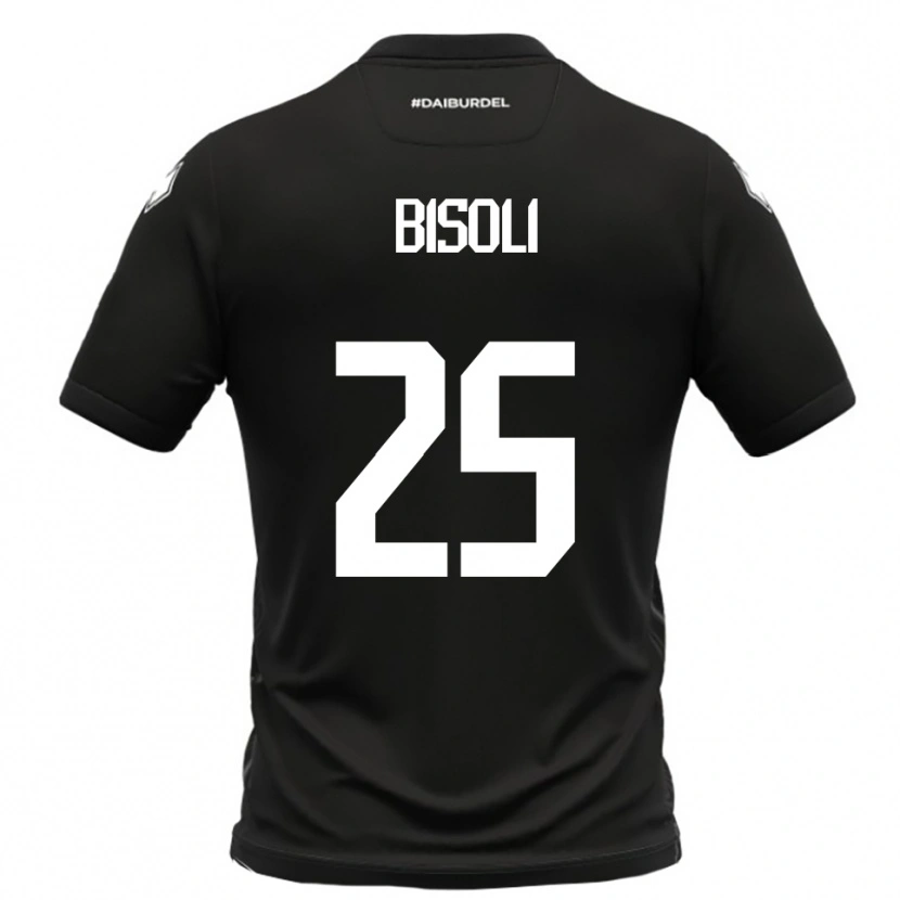 Danxen Børn Dimitri Bisoli #25 Sort Hvid Udebane Spillertrøjer 2025/26 Trøje T-Shirt