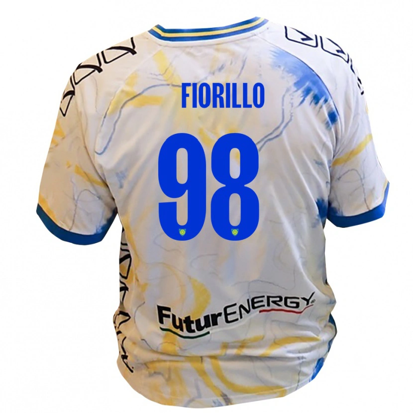 Danxen Børn Vincenzo Fiorillo #98 Hvid Gul Blå Udebane Spillertrøjer 2025/26 Trøje T-Shirt