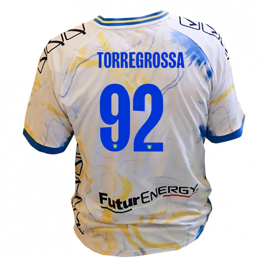 Danxen Børn Ernesto Torregrossa #92 Hvid Gul Blå Udebane Spillertrøjer 2025/26 Trøje T-Shirt