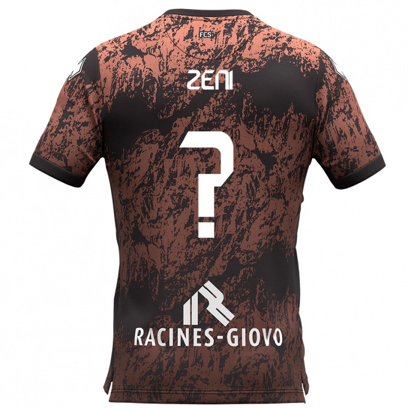 Danxen Børn Giulio Zeni #0 Brun Sort Udebane Spillertrøjer 2025/26 Trøje T-Shirt