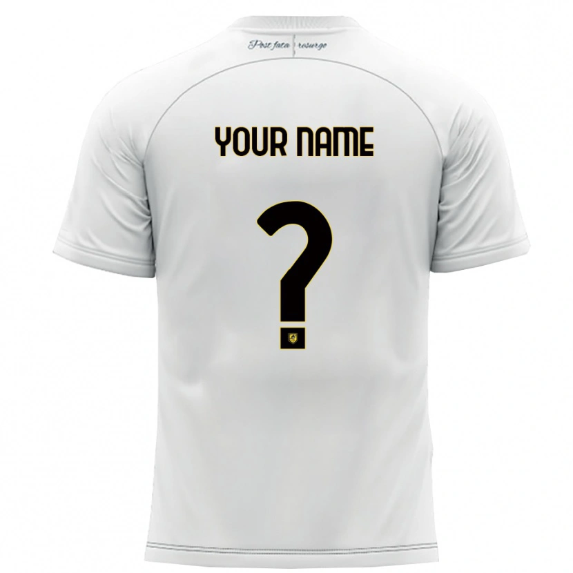 Danxen Børn Dit Navn #0 Hvid Gul Udebane Spillertrøjer 2025/26 Trøje T-Shirt