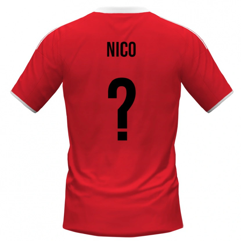 Danxen Børn Riccardo Nico #0 Rød Hvid Udebane Spillertrøjer 2025/26 Trøje T-Shirt