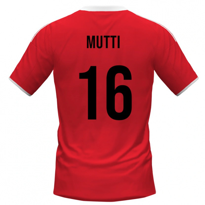 Danxen Børn Matteo Mutti #16 Rød Hvid Udebane Spillertrøjer 2025/26 Trøje T-Shirt