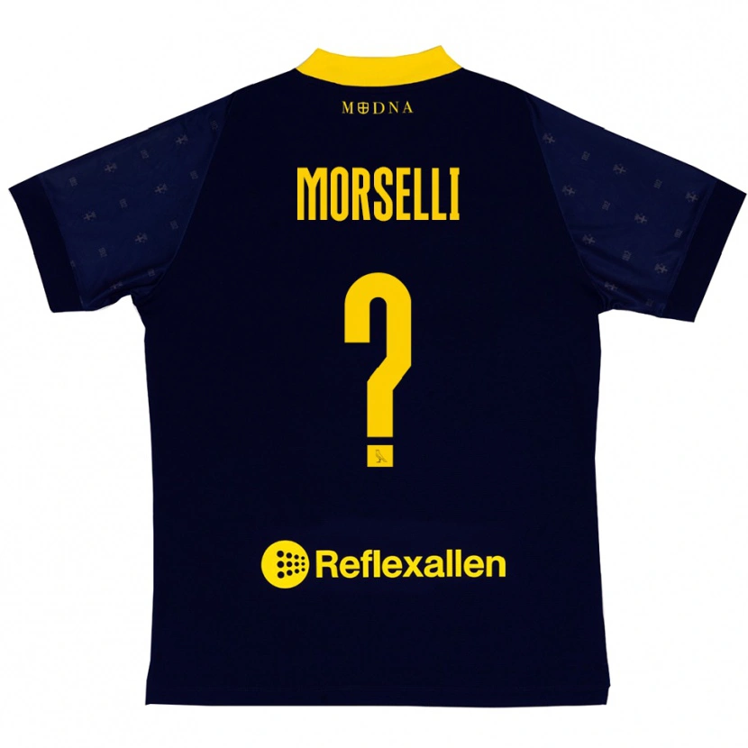 Danxen Børn Gabriele Morselli #0 Mørkeblå Gul Udebane Spillertrøjer 2025/26 Trøje T-Shirt
