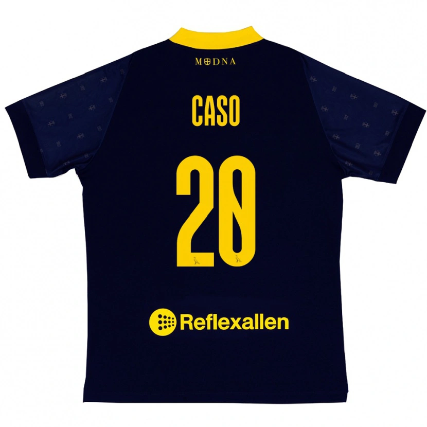 Danxen Børn Giuseppe Caso #20 Mørkeblå Gul Udebane Spillertrøjer 2025/26 Trøje T-Shirt