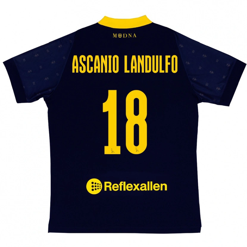 Danxen Børn Gabriele Ascanio Landulfo #18 Mørkeblå Gul Udebane Spillertrøjer 2025/26 Trøje T-Shirt
