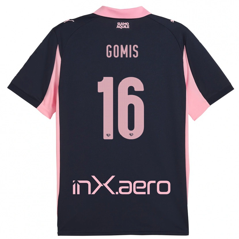 Danxen Børn Alfred Gomis #16 Mørkeblå Pink Udebane Spillertrøjer 2025/26 Trøje T-Shirt