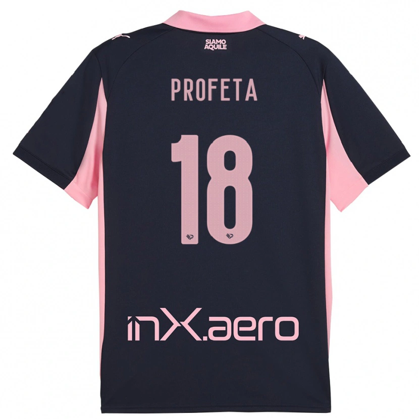Danxen Børn Andrea Profeta #18 Mørkeblå Pink Udebane Spillertrøjer 2025/26 Trøje T-Shirt