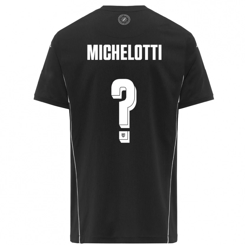 Danxen Børn Tommaso Michelotti #0 Sort Hvid Udebane Spillertrøjer 2025/26 Trøje T-Shirt