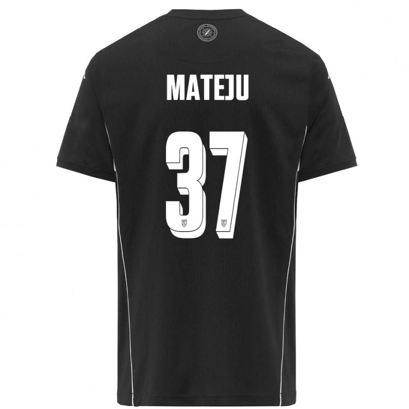 Danxen Børn Ales Mateju #37 Sort Hvid Udebane Spillertrøjer 2025/26 Trøje T-Shirt