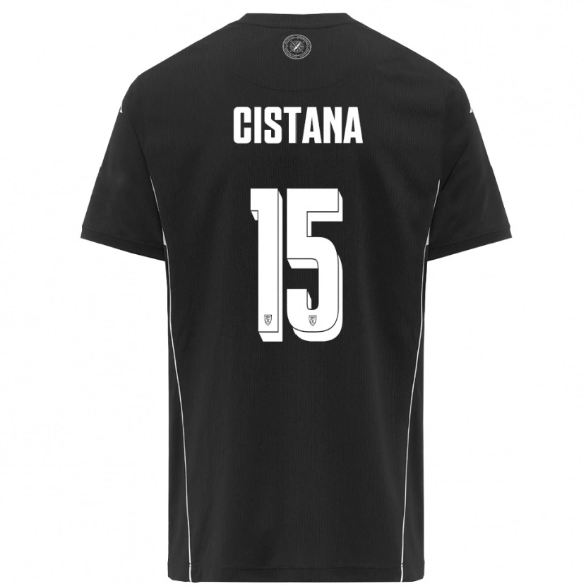 Danxen Børn Andrea Cistana #15 Sort Hvid Udebane Spillertrøjer 2025/26 Trøje T-Shirt