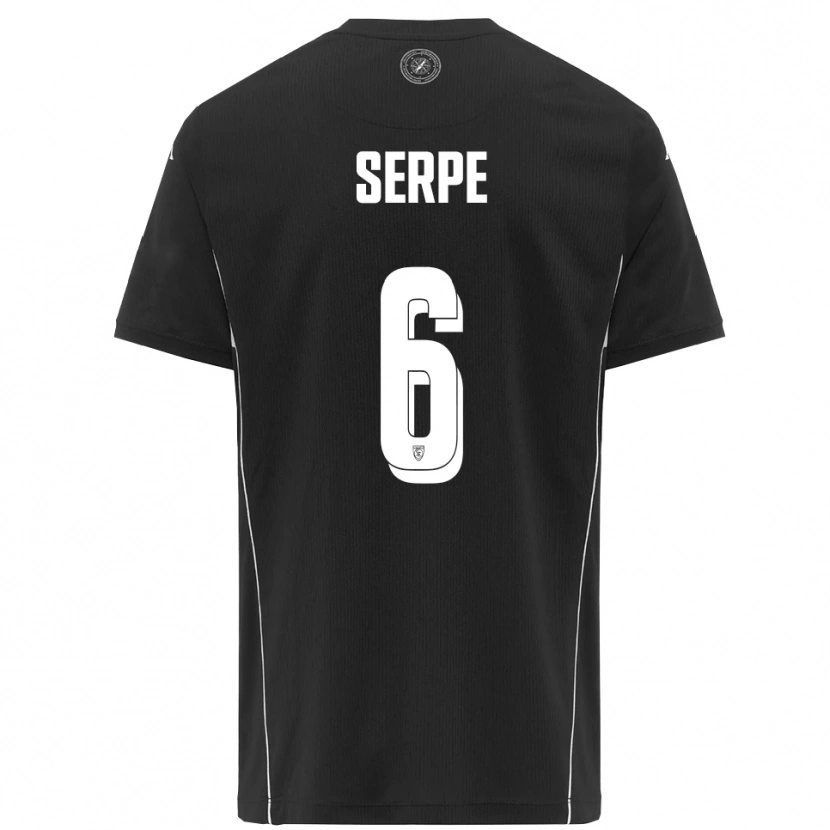 Danxen Børn Laurens Serpe #6 Sort Hvid Udebane Spillertrøjer 2025/26 Trøje T-Shirt