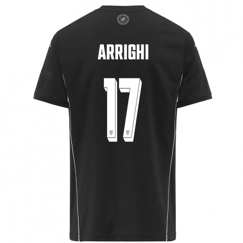 Danxen Børn Matteo Arrighi #17 Sort Hvid Udebane Spillertrøjer 2025/26 Trøje T-Shirt