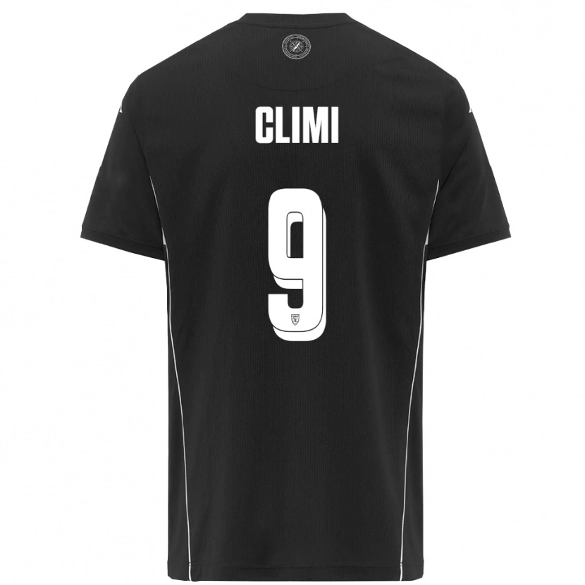 Danxen Børn Francesco Climi #9 Sort Hvid Udebane Spillertrøjer 2025/26 Trøje T-Shirt