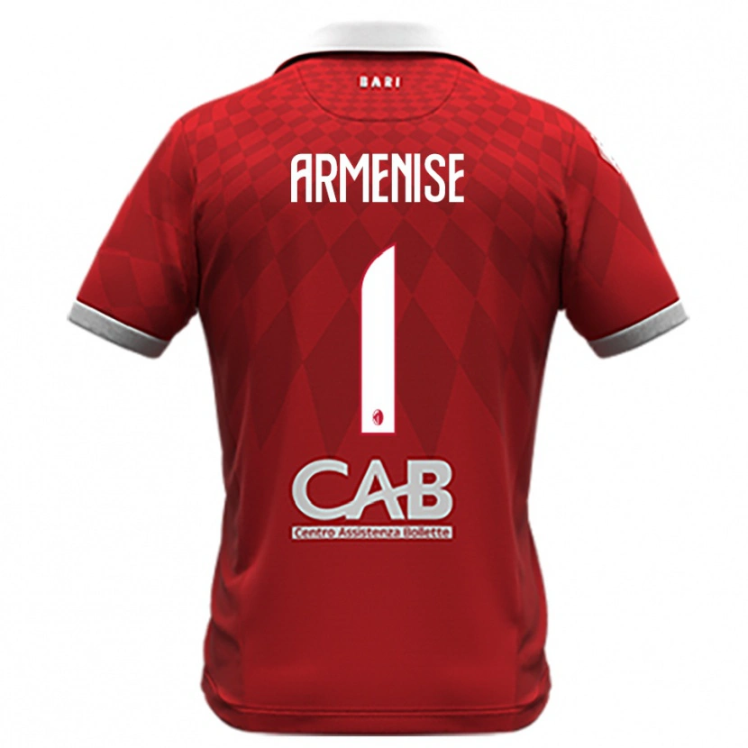 Danxen Børn Gaetano Armenise #1 Rød Hvid Udebane Spillertrøjer 2025/26 Trøje T-Shirt