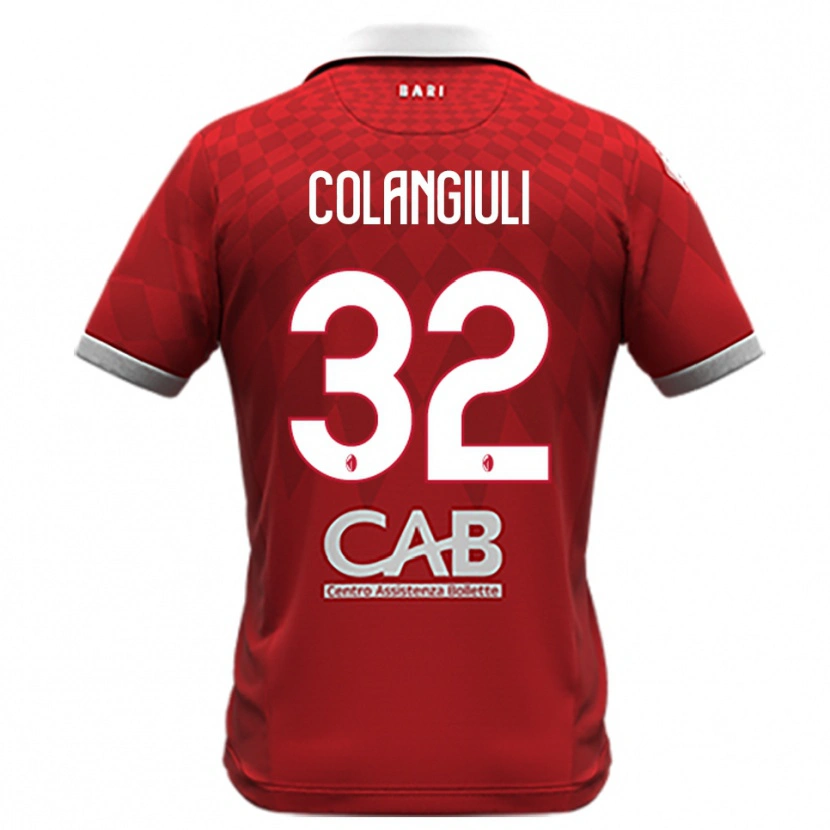 Danxen Børn Vincenzo Colangiuli #32 Rød Hvid Udebane Spillertrøjer 2025/26 Trøje T-Shirt