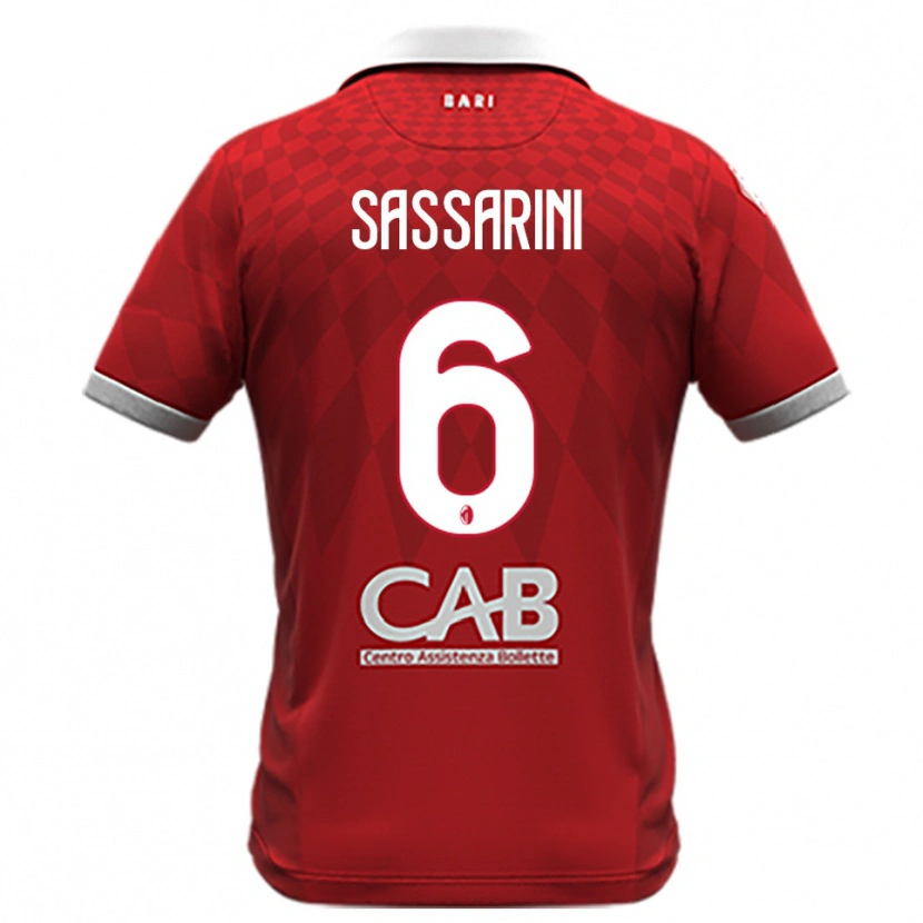 Danxen Børn Luca Sassarini #6 Rød Hvid Udebane Spillertrøjer 2025/26 Trøje T-Shirt