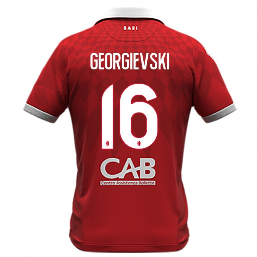 Danxen Børn Toma Georgievski #16 Rød Hvid Udebane Spillertrøjer 2025/26 Trøje T-Shirt