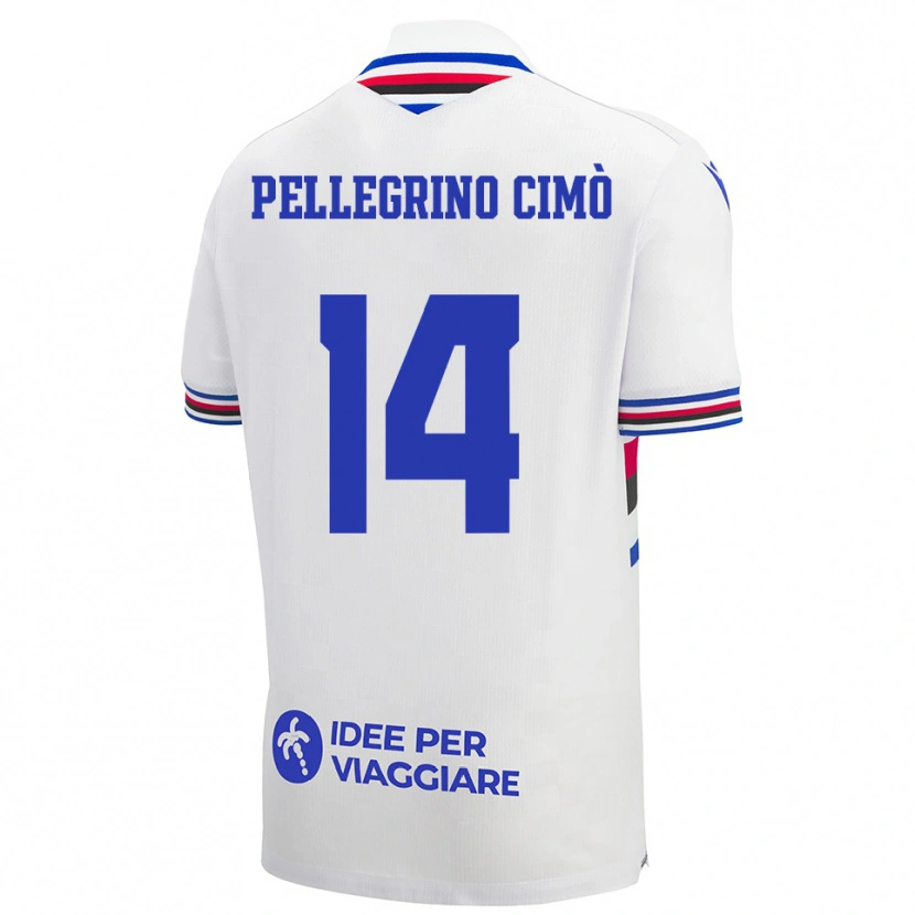 Danxen Børn Giada Pellegrino Cimò #14 Hvid Blå Rød Udebane Spillertrøjer 2025/26 Trøje T-Shirt
