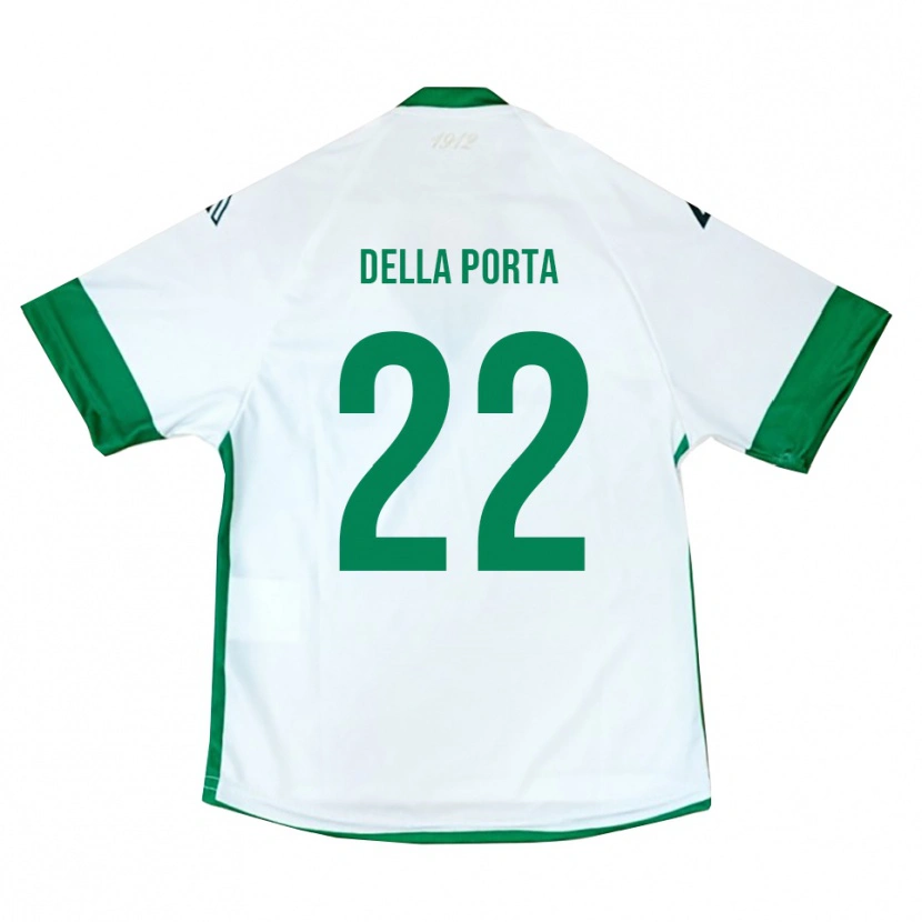 Danxen Børn Simone Della Porta #22 Hvid Grøn Blå Udebane Spillertrøjer 2025/26 Trøje T-Shirt