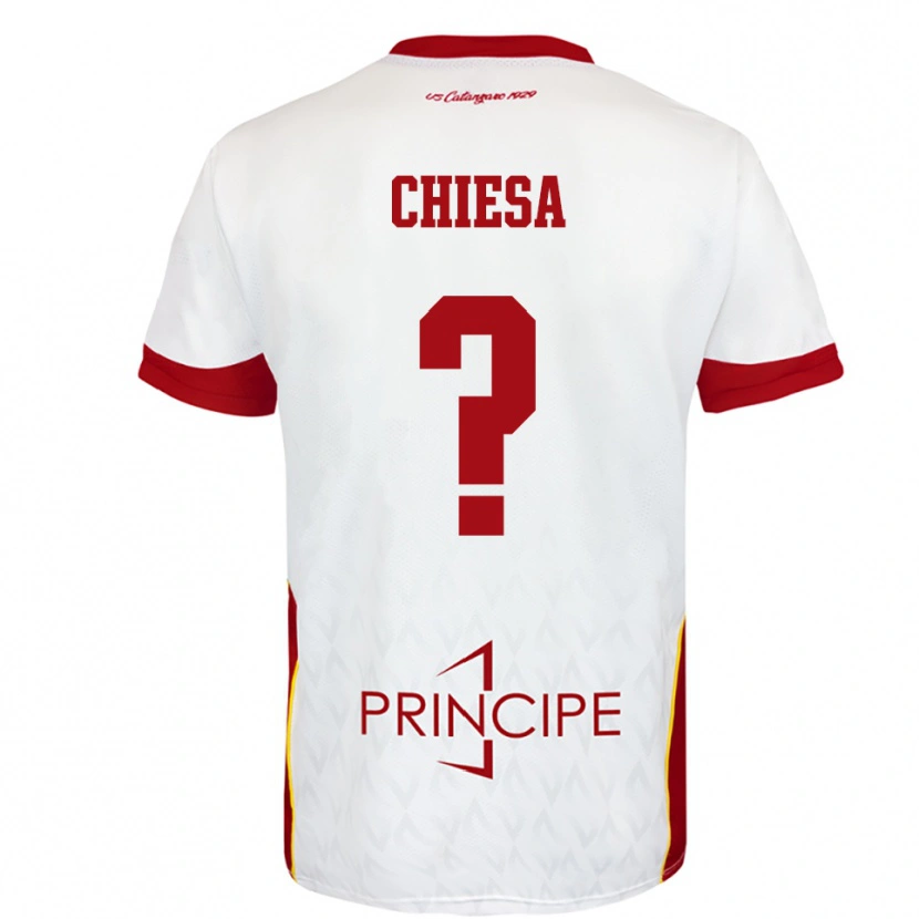 Danxen Børn Riccardo Chiesa #0 Hvid Rød Udebane Spillertrøjer 2025/26 Trøje T-Shirt
