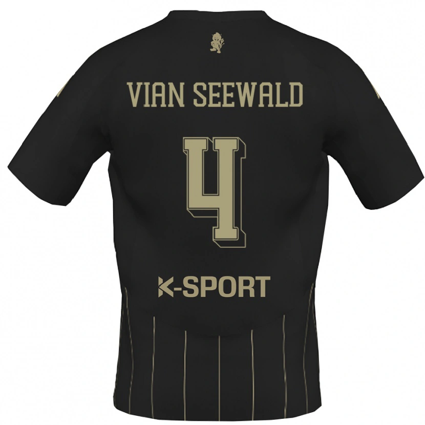 Danxen Børn Pedro Vian Seewald #4 Grå Hvid Udebane Spillertrøjer 2025/26 Trøje T-Shirt