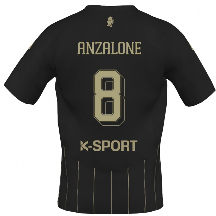 Danxen Børn Mattia Anzalone #8 Grå Hvid Udebane Spillertrøjer 2025/26 Trøje T-Shirt