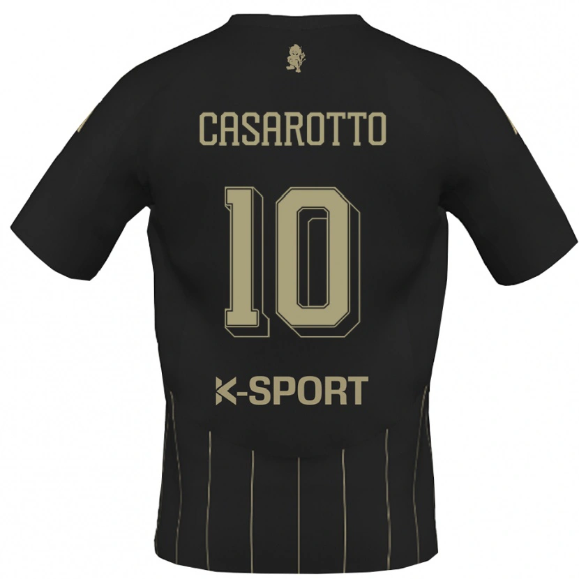 Danxen Børn Matteo Casarotto #10 Grå Hvid Udebane Spillertrøjer 2025/26 Trøje T-Shirt