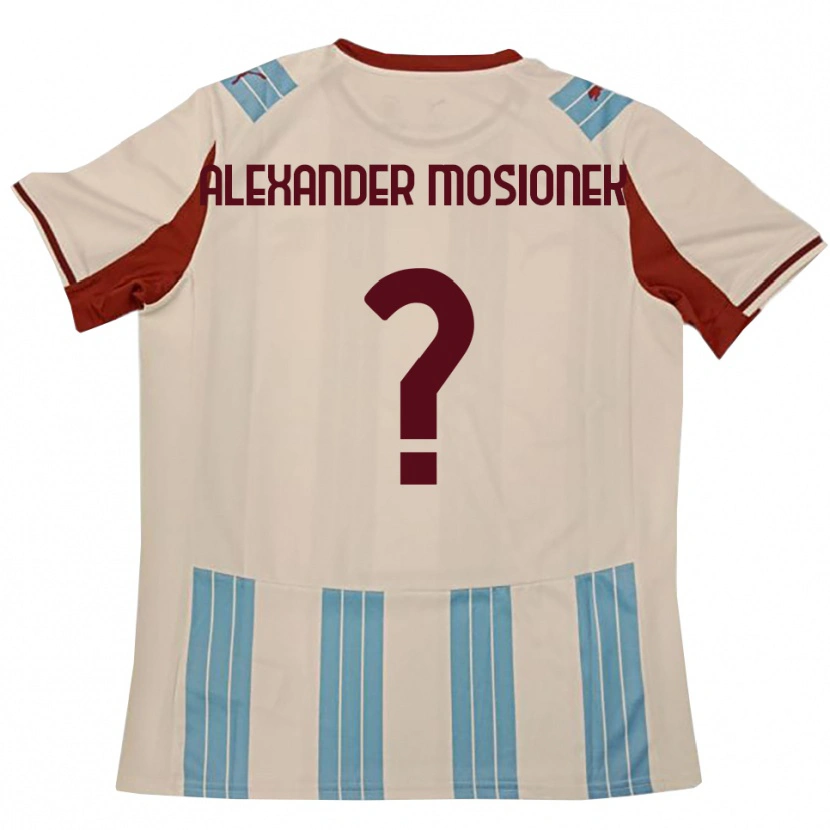 Danxen Børn Kamil Alexander Mosionek #0 Lyseblå Hvid Udebane Spillertrøjer 2025/26 Trøje T-Shirt