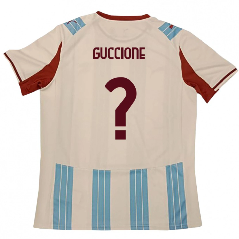 Danxen Børn Niccolò Guccione #0 Lyseblå Hvid Udebane Spillertrøjer 2025/26 Trøje T-Shirt