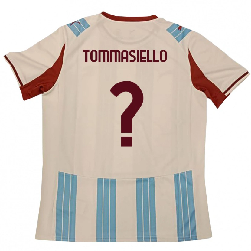 Danxen Børn Francesco Tommasiello #0 Lyseblå Hvid Udebane Spillertrøjer 2025/26 Trøje T-Shirt
