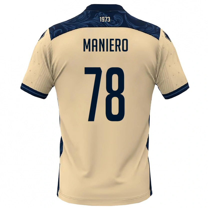 Danxen Børn Luca Maniero #78 Hvid Mørkeblå Udebane Spillertrøjer 2025/26 Trøje T-Shirt