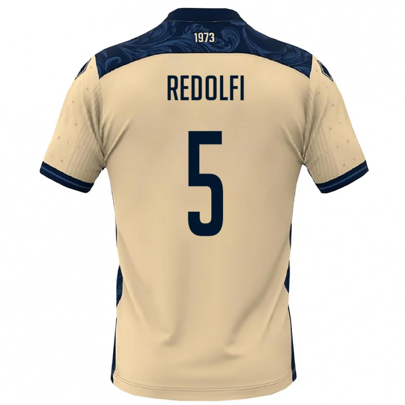 Danxen Børn Alex Redolfi #5 Hvid Mørkeblå Udebane Spillertrøjer 2025/26 Trøje T-Shirt