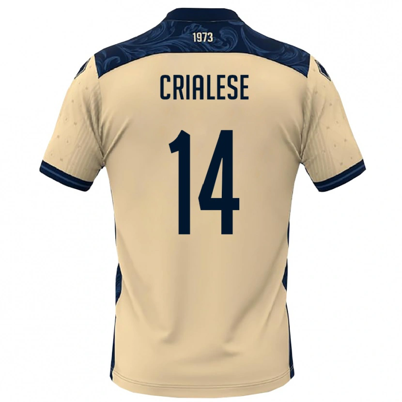 Danxen Børn Carlo Crialese #14 Hvid Mørkeblå Udebane Spillertrøjer 2025/26 Trøje T-Shirt
