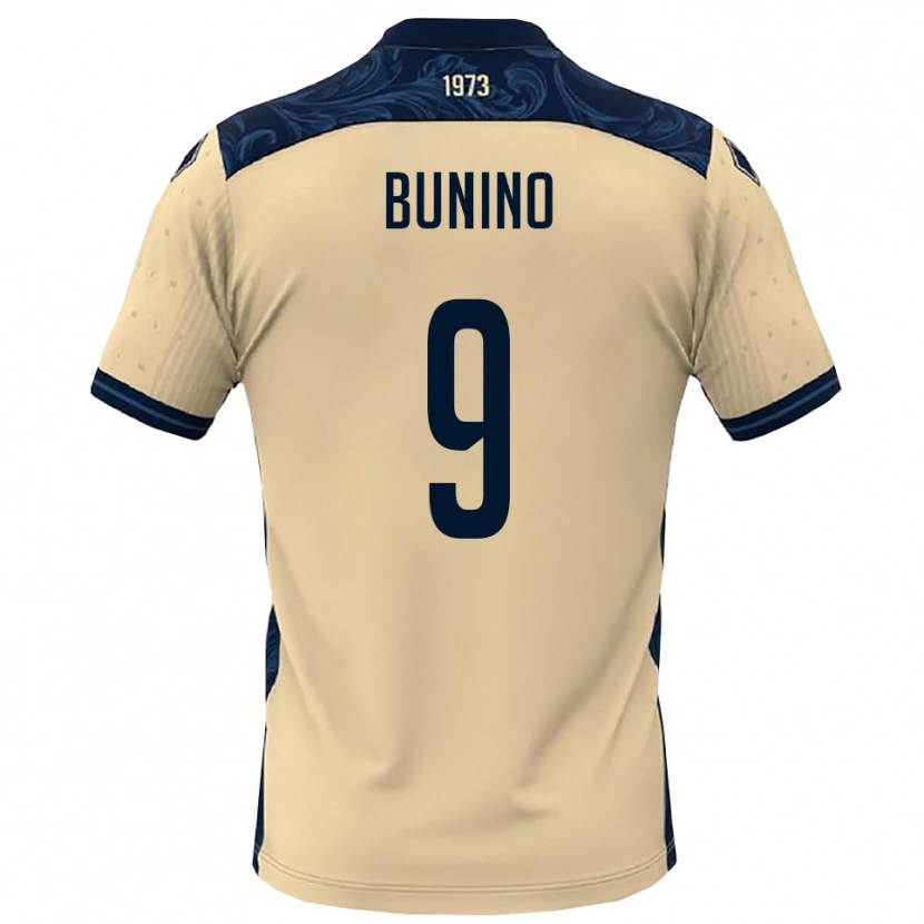 Danxen Børn Cristian Bunino #9 Hvid Mørkeblå Udebane Spillertrøjer 2025/26 Trøje T-Shirt