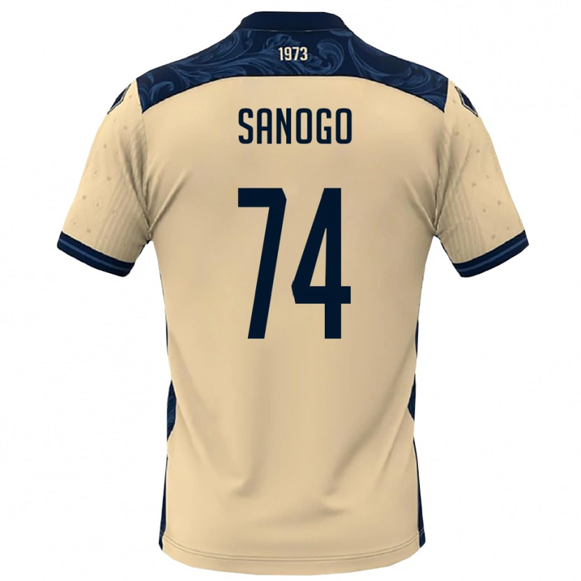 Danxen Børn Ahmed Sanogo #74 Hvid Mørkeblå Udebane Spillertrøjer 2025/26 Trøje T-Shirt