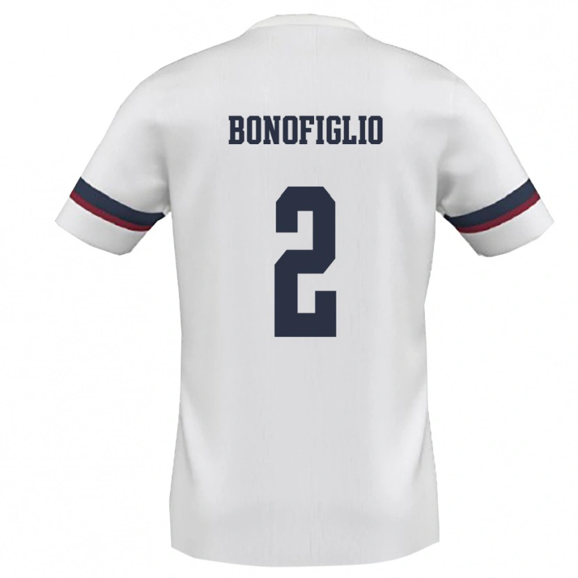 Danxen Børn Lucio Bonofiglio #2 Hvid Rød Udebane Spillertrøjer 2025/26 Trøje T-Shirt