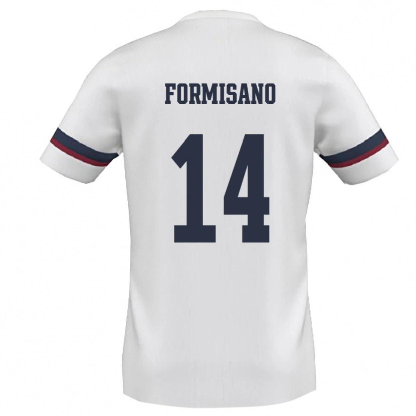 Danxen Børn Cristiano Formisano #14 Hvid Rød Udebane Spillertrøjer 2025/26 Trøje T-Shirt