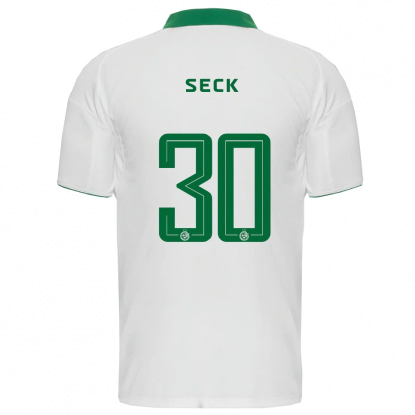 Danxen Børn Abdoulaye Seck #30 Hvid Grøn Udebane Spillertrøjer 2025/26 Trøje T-Shirt