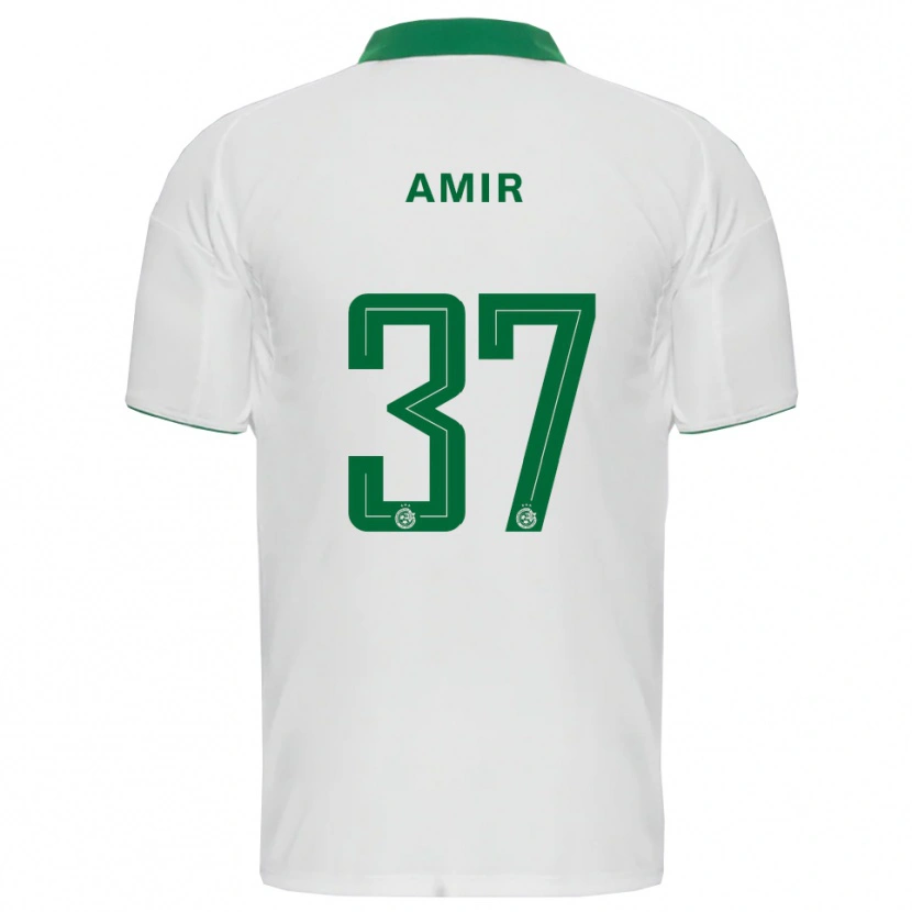 Danxen Børn Elad Amir #37 Hvid Grøn Udebane Spillertrøjer 2025/26 Trøje T-Shirt