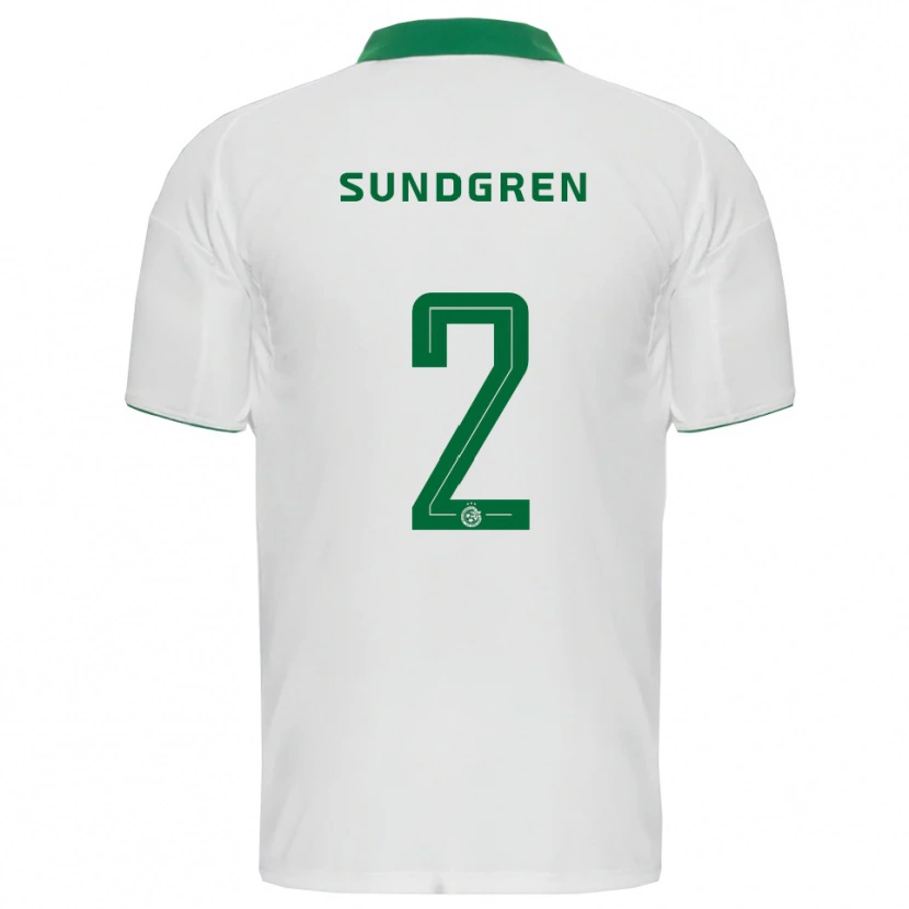 Danxen Børn Daniel Sundgren #2 Hvid Grøn Udebane Spillertrøjer 2025/26 Trøje T-Shirt