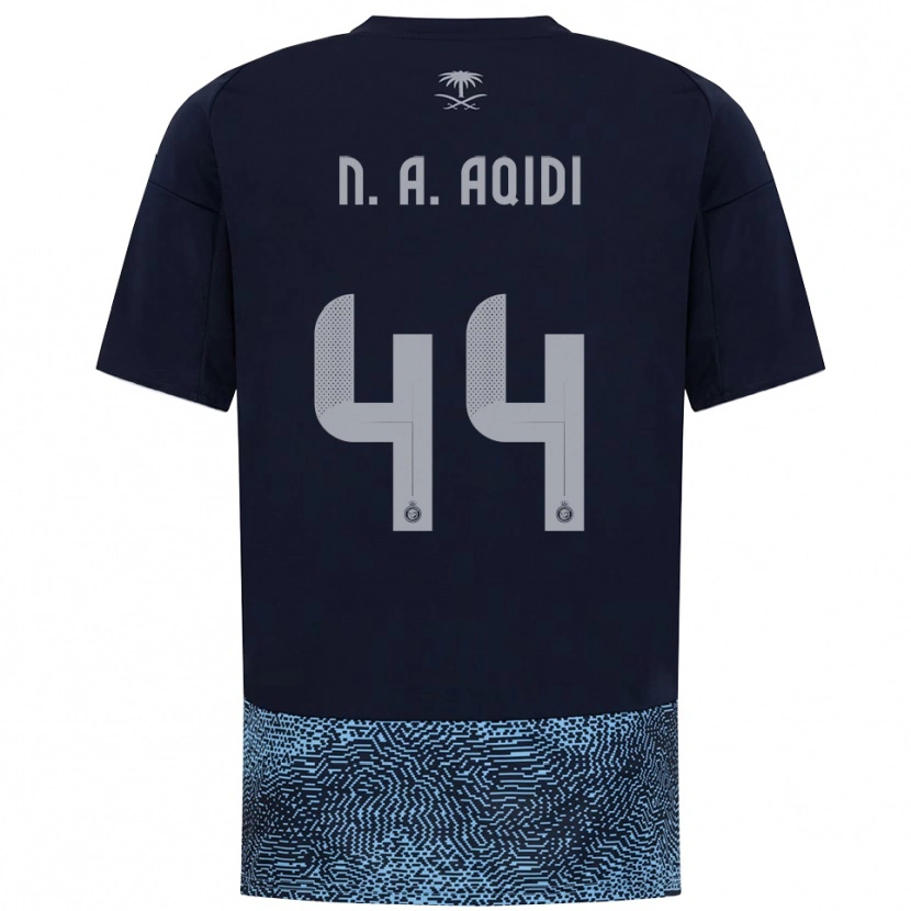 Danxen Børn Nawaf Al-Aqidi #44 Mørkeblå Lyseblå Udebane Spillertrøjer 2025/26 Trøje T-Shirt