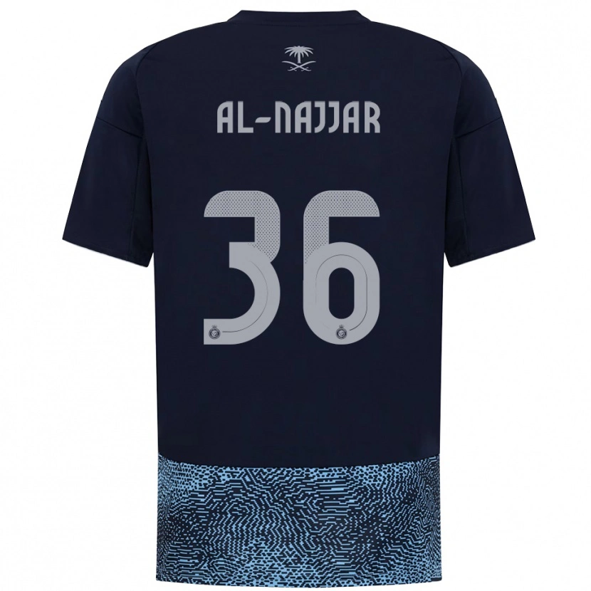 Danxen Børn Raghed Al-Najjar #36 Mørkeblå Lyseblå Udebane Spillertrøjer 2025/26 Trøje T-Shirt