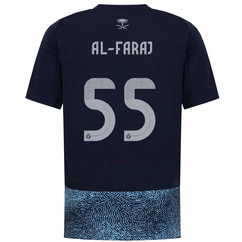 Danxen Børn Abdulaziz Al-Faraj #55 Mørkeblå Lyseblå Udebane Spillertrøjer 2025/26 Trøje T-Shirt
