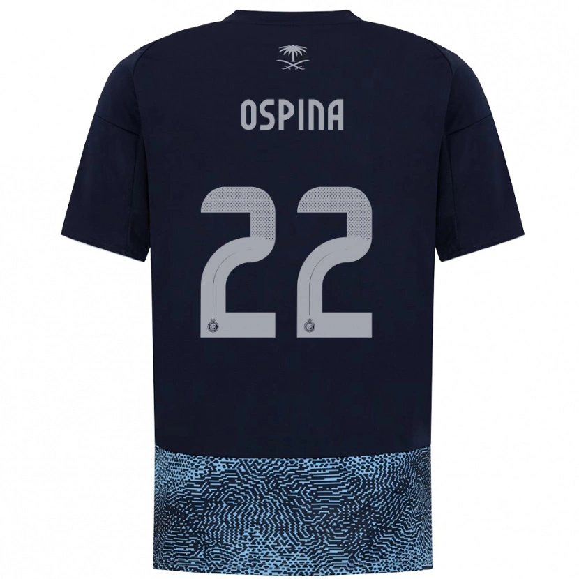 Danxen Børn David Ospina #22 Mørkeblå Lyseblå Udebane Spillertrøjer 2025/26 Trøje T-Shirt
