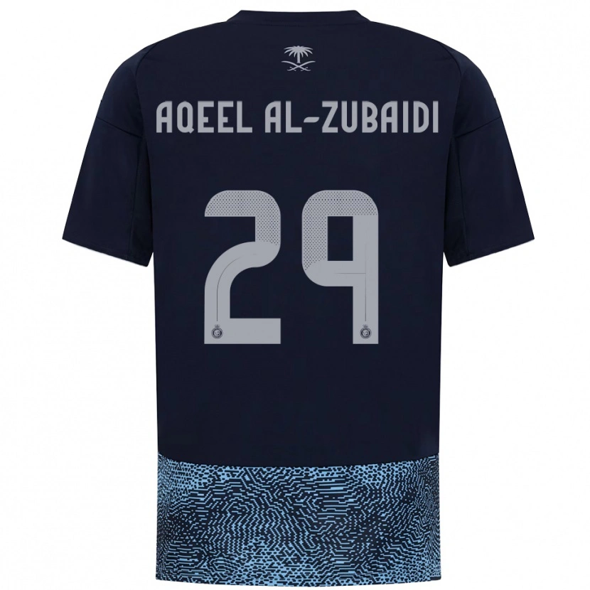 Danxen Børn Fahad Aqeel Al-Zubaidi #29 Mørkeblå Lyseblå Udebane Spillertrøjer 2025/26 Trøje T-Shirt